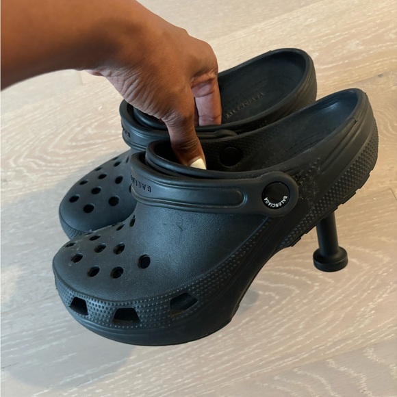 Balen Black Croc Heel Worn 3 Times - Picture 1 of 5